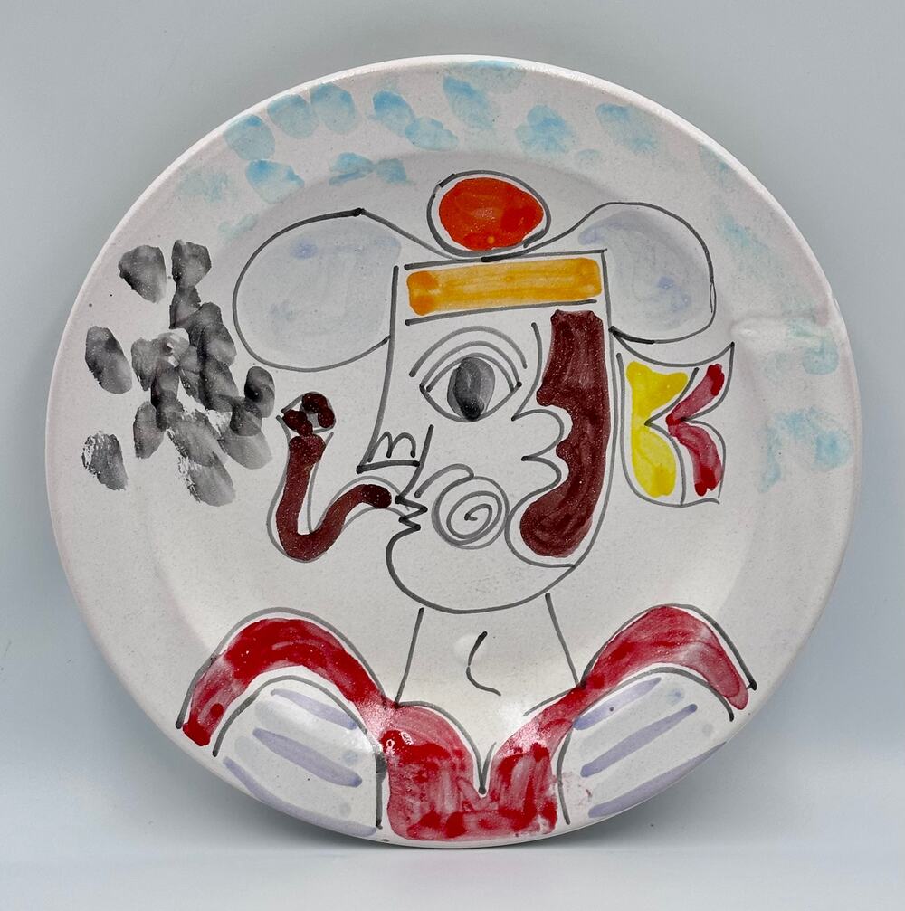 Pasta Bowl Plate by Italian Artist Giovanni DeSimone in the Manner of Picasso